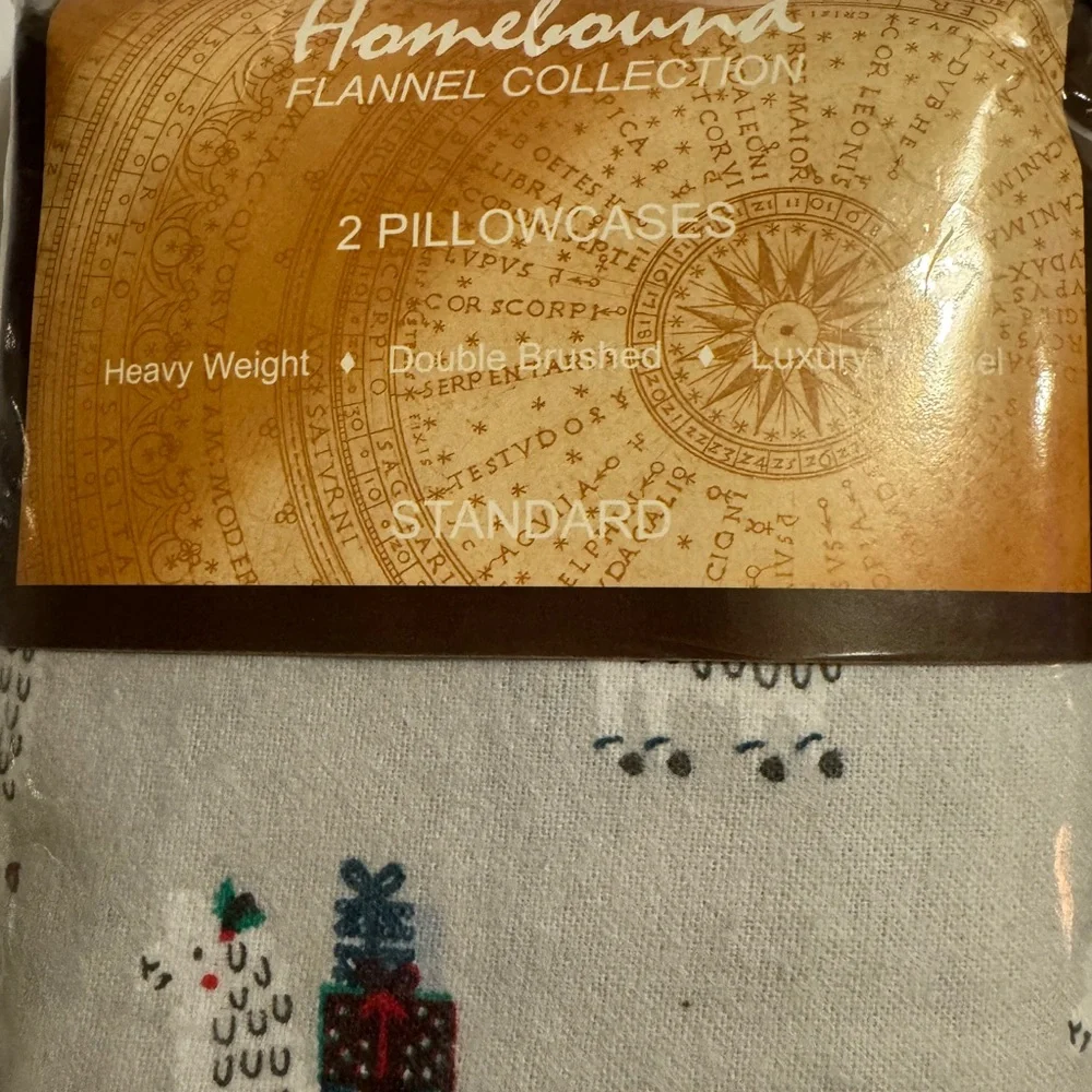 Homebound Flannel Christmas Llama Standard Pillow Cases One Pair New In Package